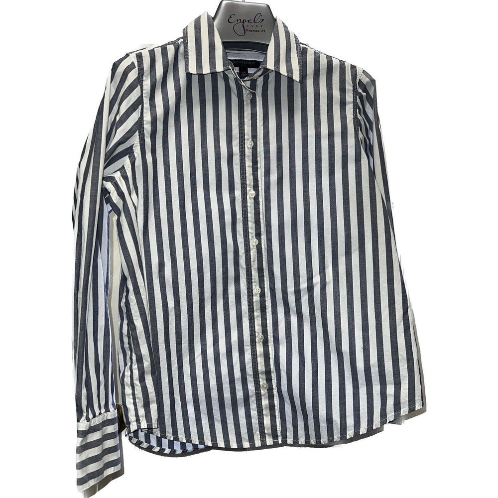 Banana Republic‎ Women XS Button Blouse Dress Shirt ‘spring Navy Ella Stripe’ - Picture 3 of 10